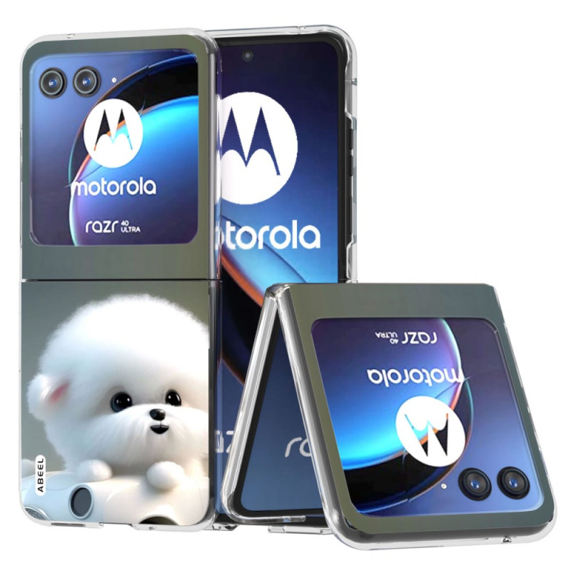 Motorola Razr 40 Ultra 5G Cover Hund Weiß ABEEL