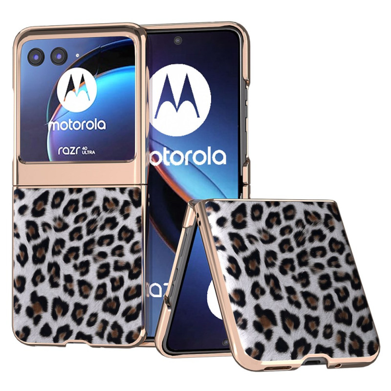 Motorola Razr 40 Ultra Cover Leoparden-Effekt