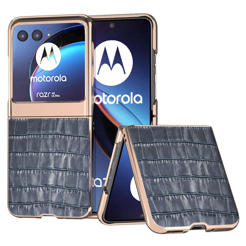Motorola Razr 40 Ultra Cover mit Krokodil-Effekt