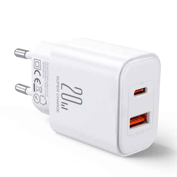 Schnellladegerät Mini Wandadapter USB+Type-C Dual-Port JOYROOM