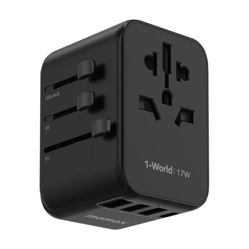 4-Port Wandladegerät + Reiseadapter MOMAX