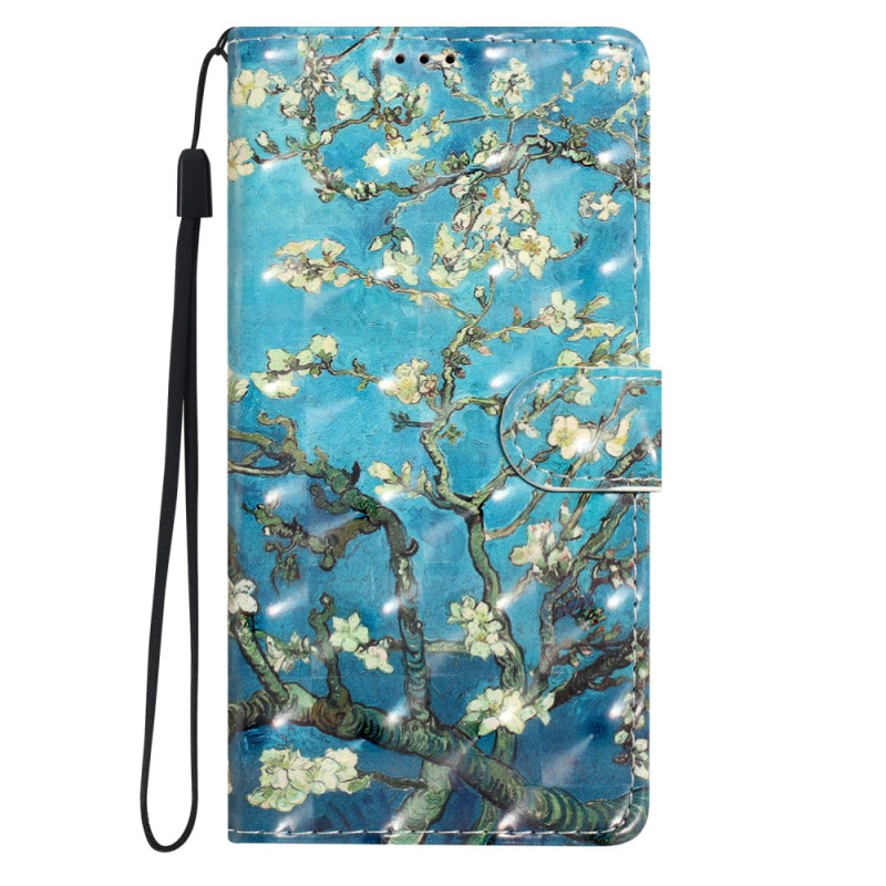 Samsung Galaxy A25 5G Tasche Aprikosenblüten mit Riemen