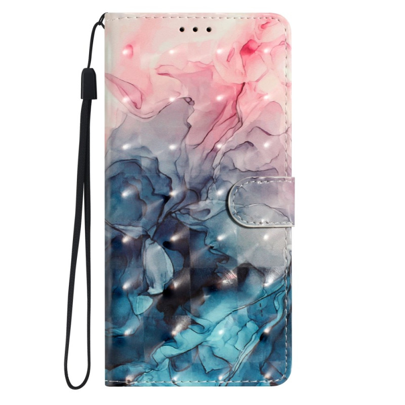 Samsung Galaxy A25 5G Marmor Rosa und Blau Riemen Tasche