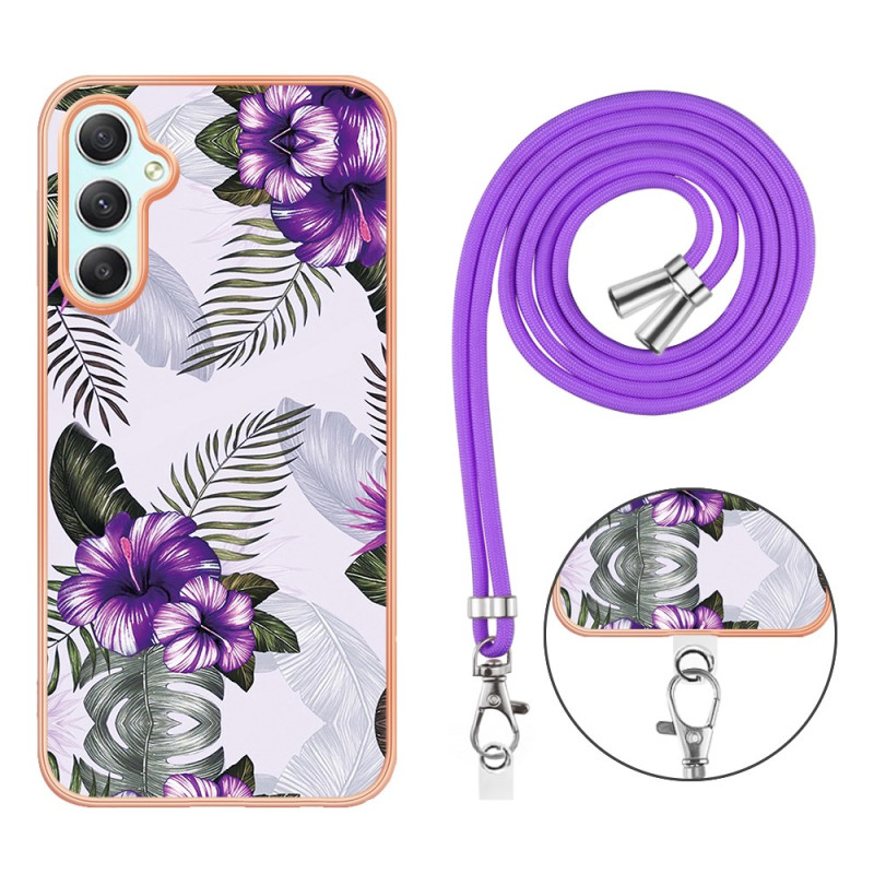 Kordel
hülle Samsung Galaxy A25 5G Blumen Violett