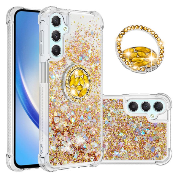 Samsung Galaxy A25 5G / A24 4G Glitter & Ringel-Rotationsständer Cover