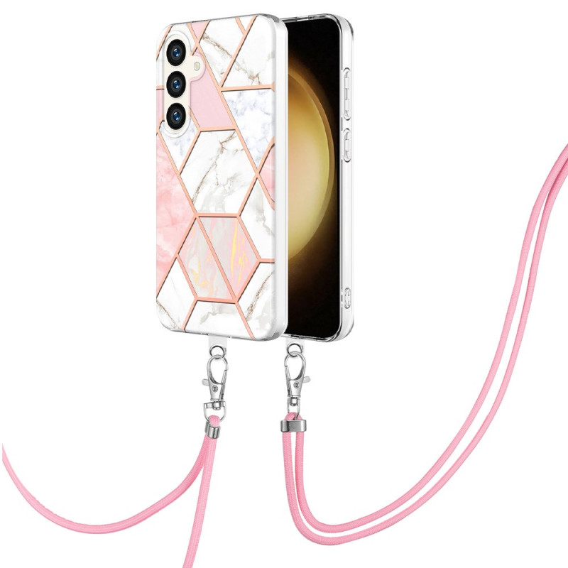 Kordel
hülle Samsung Galaxy S24 Plus 5G Marmor Rosa und Weiß