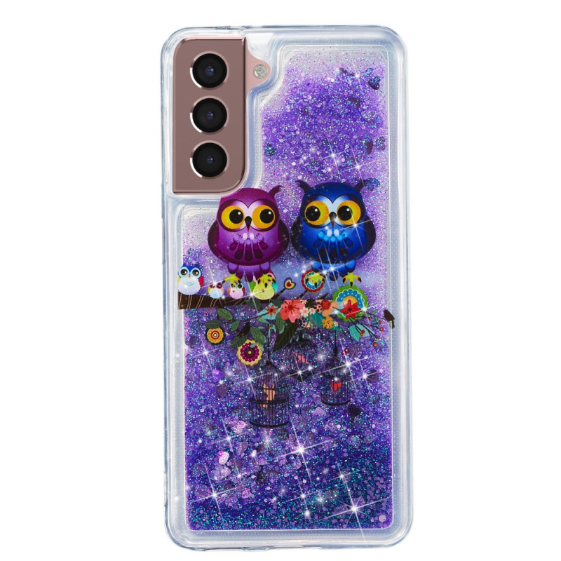 Samsung Galaxy S24 Plus 5G Liquid Glitter Cover Zwei Eulen