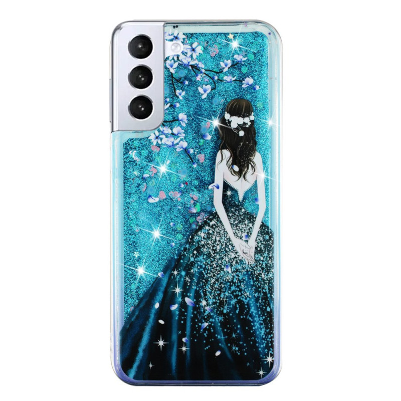 Samsung Galaxy S24 Plus 5G Liquid Glitter Girl Cover Blau