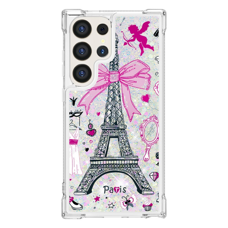 Samsung Galaxy S24 Ultra 5G Glitter Eiffelturm Cover