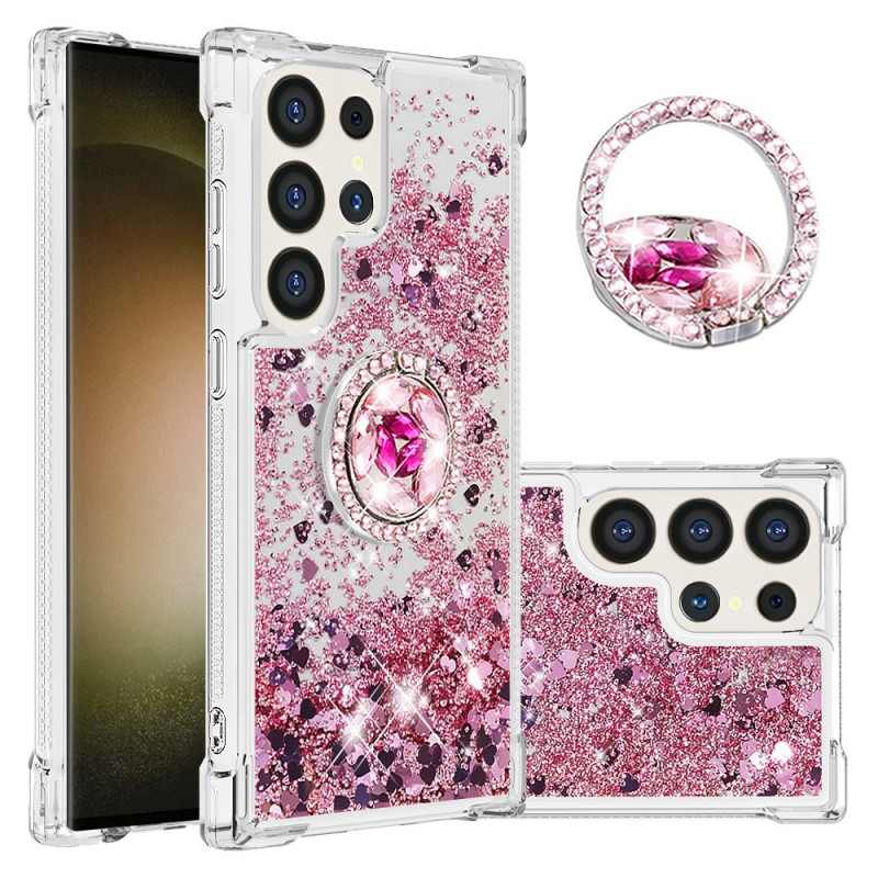 Samsung Galaxy S24 Ultra 5G Glitter Cover mit Ringhalter