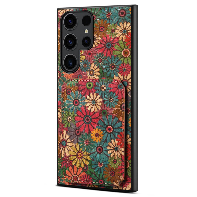 Samsung Galaxy S24 Ultra 5G Cover mit Kartenhalter Blumen
