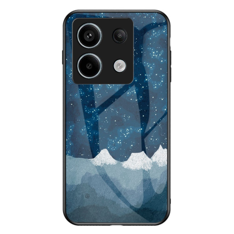 Xiaomi Redmi Note 13 Pro 5G / Poco X6 5G Hülle aus gehärtetem Glas Berge unter dem Sternenhimmel