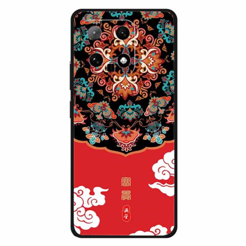 Xiaomi 14 Cover Schutzhülle mit Ethno-Muster Druck - Reichtum / Rot