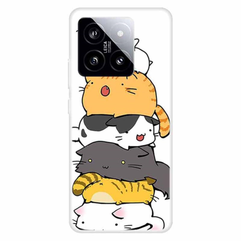 Xiaomi Cover 14 Gestapelte Katzen
