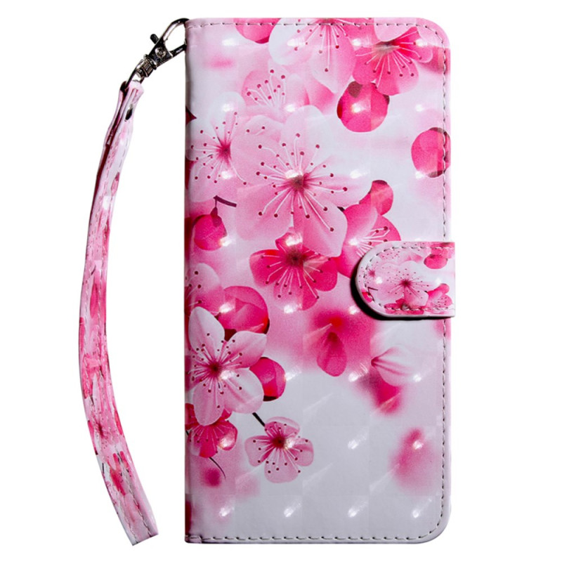 Tasche Honor Magic 5 Lite 5G Rote Blumen mit Riemen