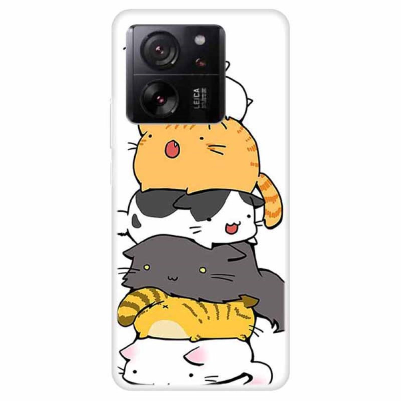 Xiaomi 13T / 13T Pro Cover Gestapelte Katzen
