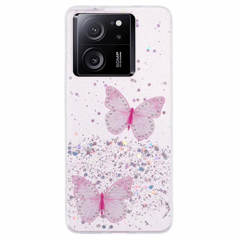 Xiaomi 13T / 13T Pro Glitter Schmetterlinge Cover