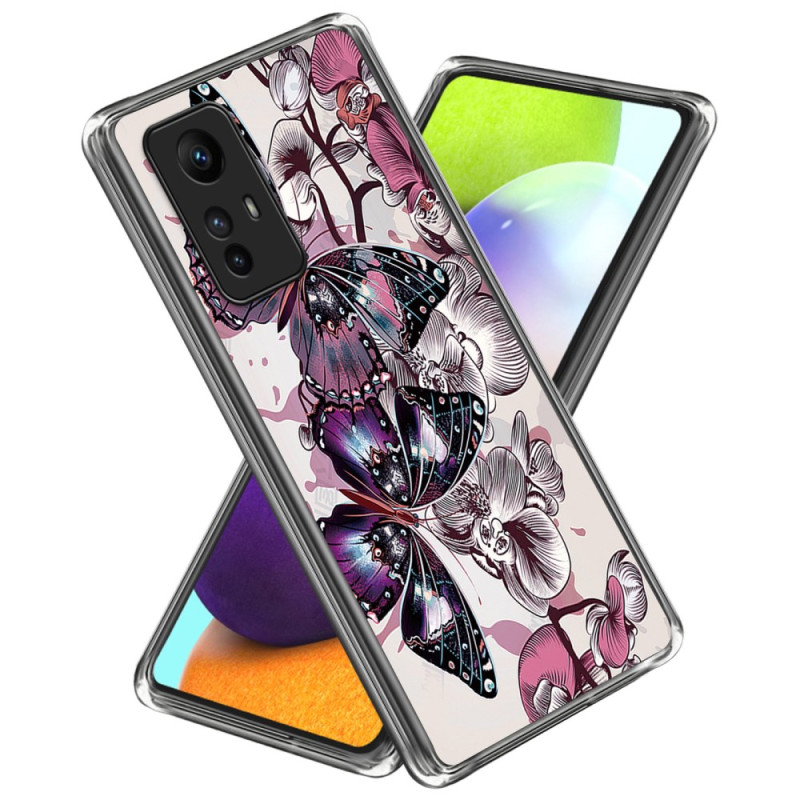 Xiaomi Redmi Note 12S Schmetterlinge Violett Cover