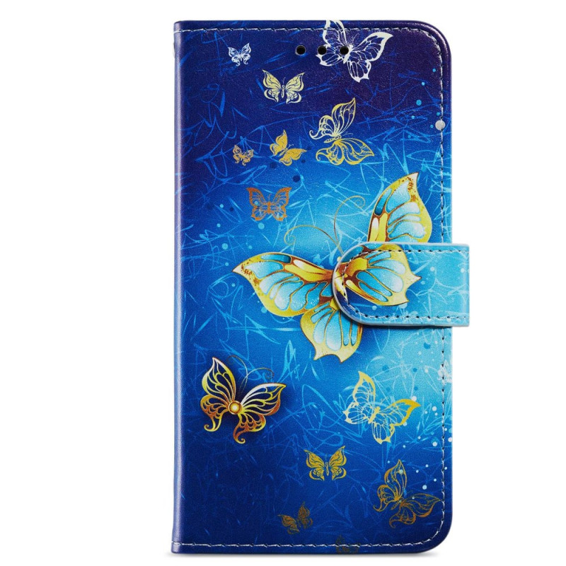 Xiaomi Redmi Note 12S Schmetterling Goldene Tasche mit Riemen
