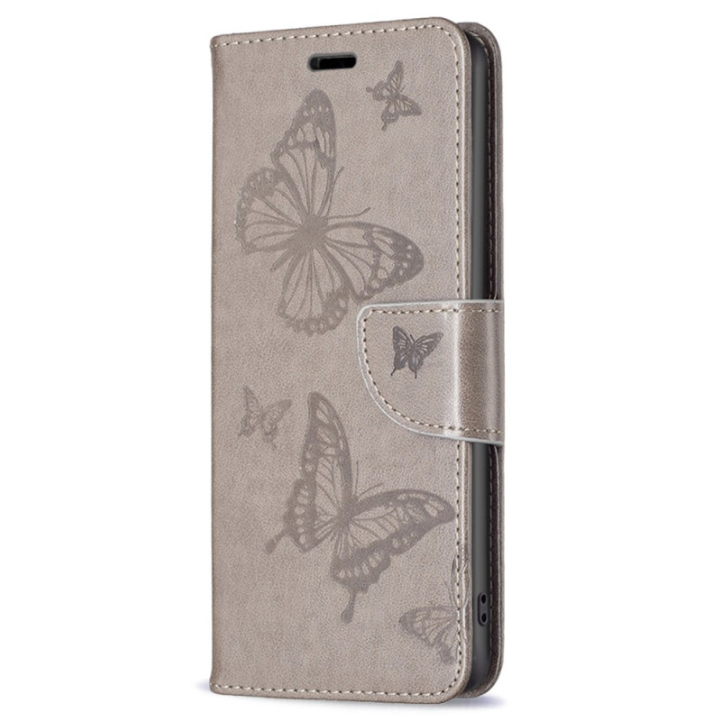 Xiaomi Redmi Note 12S Tasche Bedruckte Schmetterlinge mit Riemen