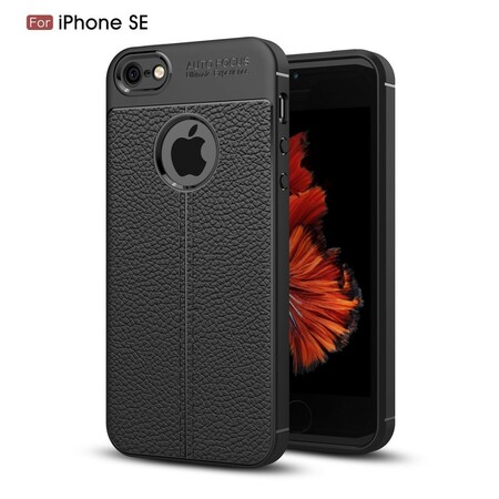 iPhone SE/5/5S Cover mit Litschi-Lederoptik Double Line
