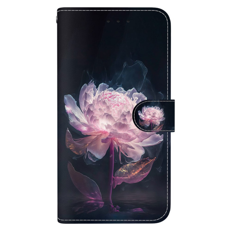 Xiaomi Redmi Note 13 5G Purpurroter Pfingstrose Riemchen Tasche