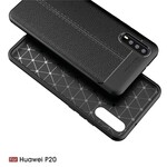 Huawei P20 Cover Lederoptik Litschi Double Line