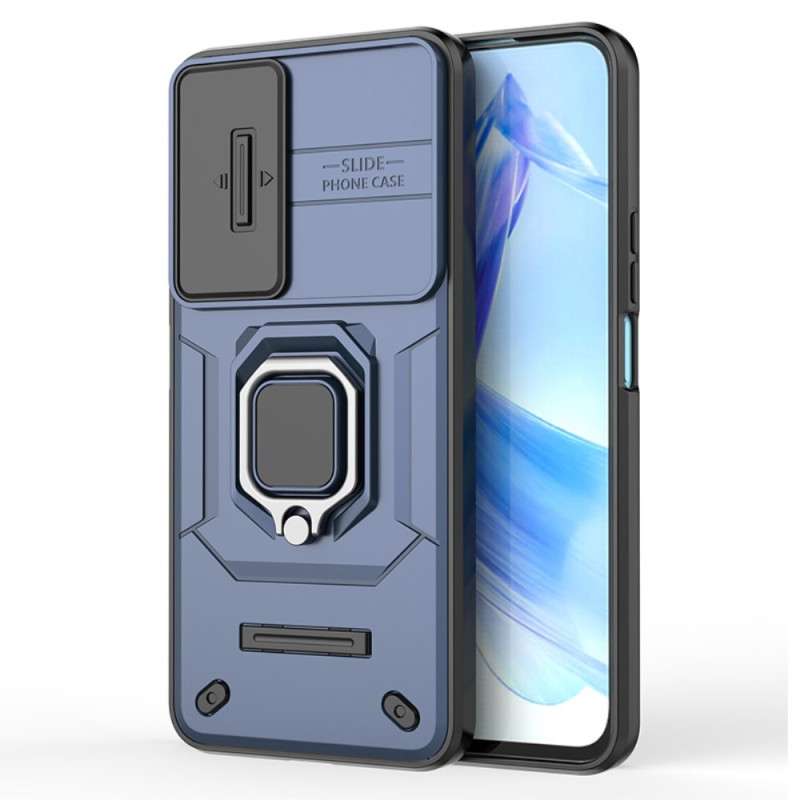 Coque Honor 90 Lite Ring Résistante avec Protecteur Caméra Coulissant