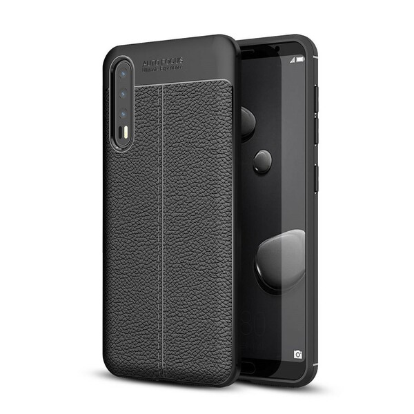 Huawei P20 Pro Cover Lederoptik Litschi Double Line