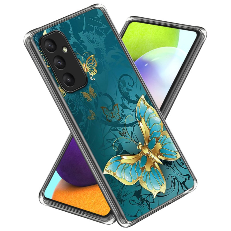Samsung Galaxy A55 5G Cover Schmetterlingsmotiv Gold