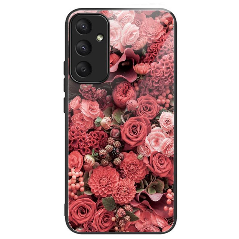 Samsung Galaxy A55 5G Panzerglas
 Cover Rote und rosa Blumen