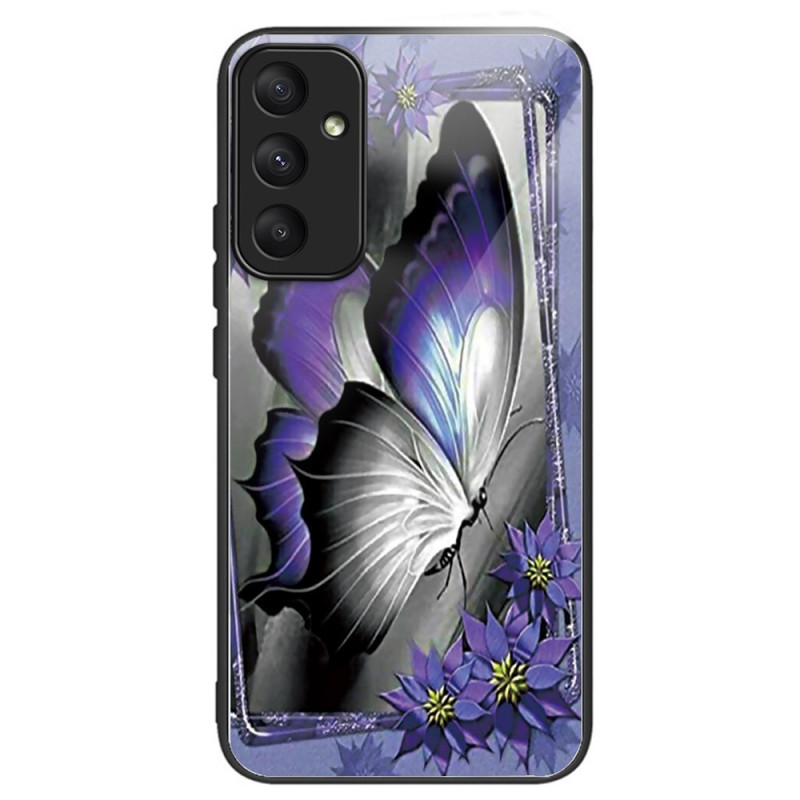Samsung Galaxy A55 5G Panzerglas
 Cover Schmetterling Violett