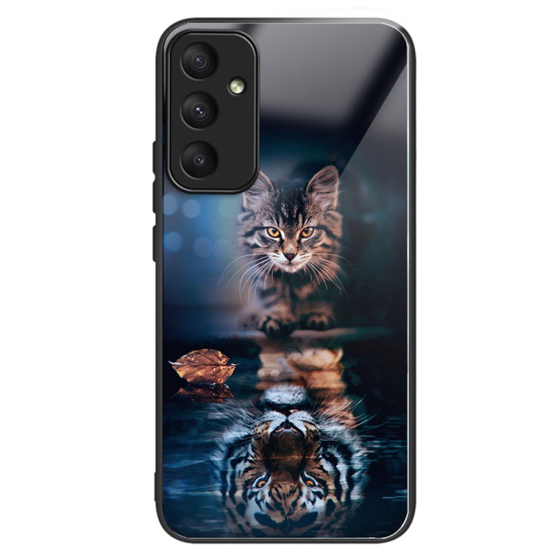 Samsung Galaxy A55 5G Hülle aus gehärtetem Glas Katze und Tiger
