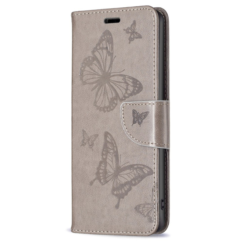 Samsung Galaxy A55 5G Tasche Schmetterlingsmotiv mit Riemen
