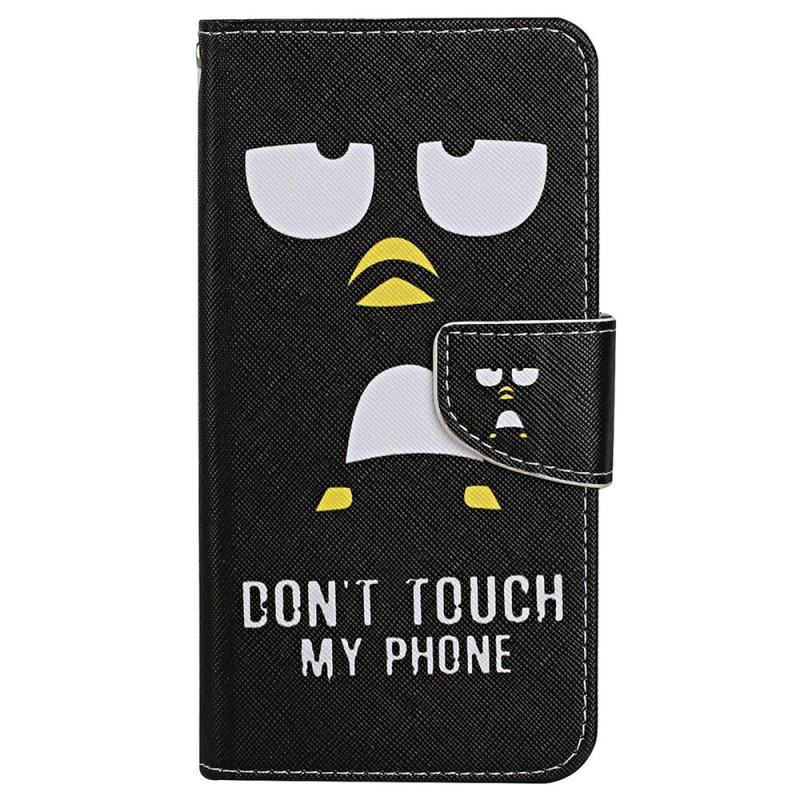 Galaxy A35 5G Pinguin Don't Touch My Phone Tasche mit Trageriemen