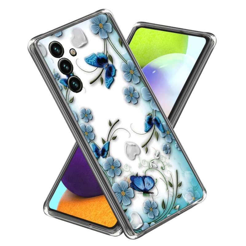 Samsung Galaxy A35 5G Schmetterlinge und Blumen Cover