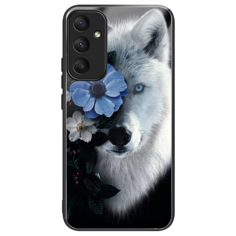 Samsung Galaxy A35 5G Panzerglas
 Cover Wolf und Blume