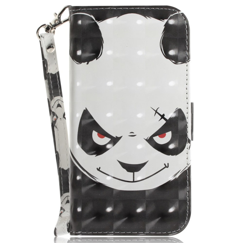 Samsung Galaxy A15 Angry Panda Tasche mit Riemen