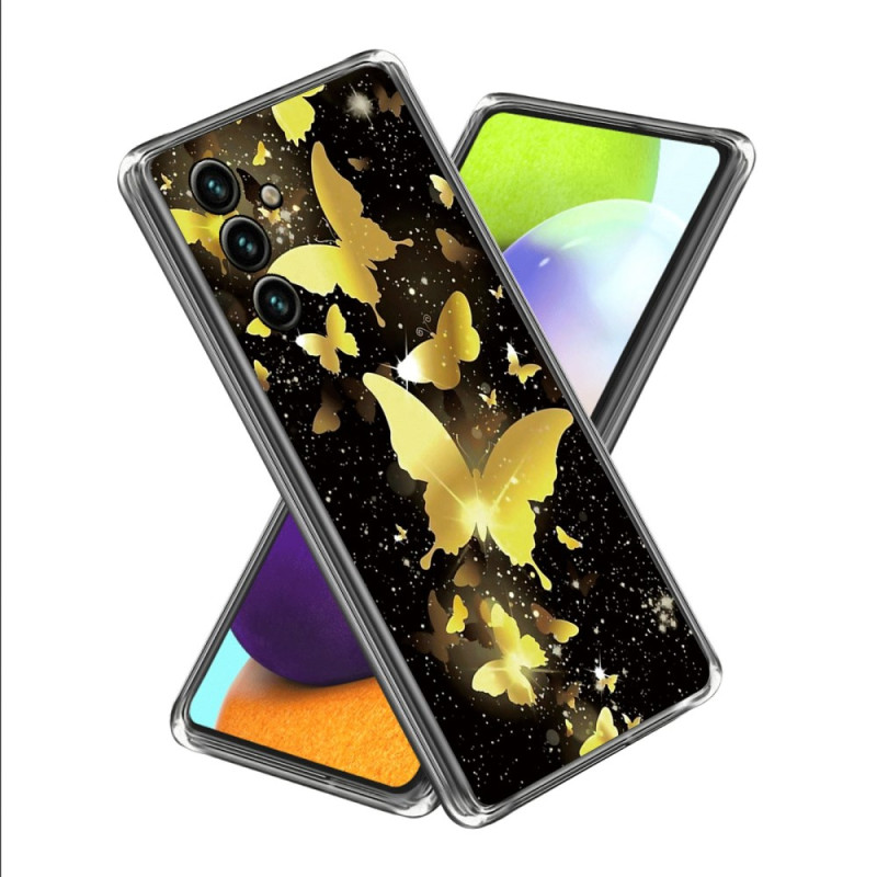 Samsung Galaxy A15 Hülle Glitzernde Schmetterlinge