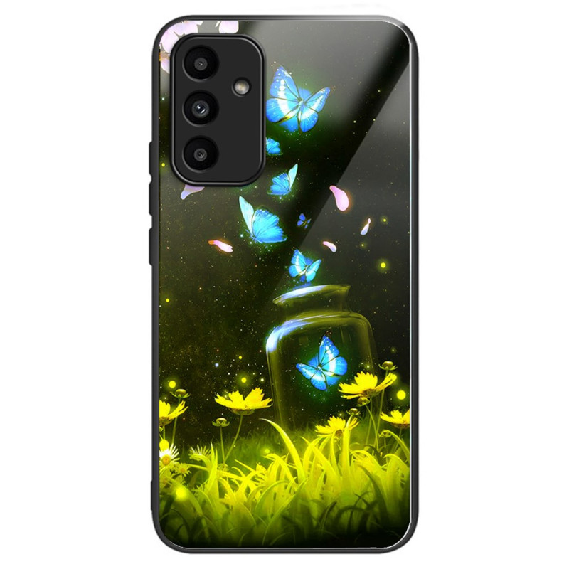 Samsung Galaxy A15 5G / A15 Hülle aus gehärtetem Glas Schmetterling in Flasche
