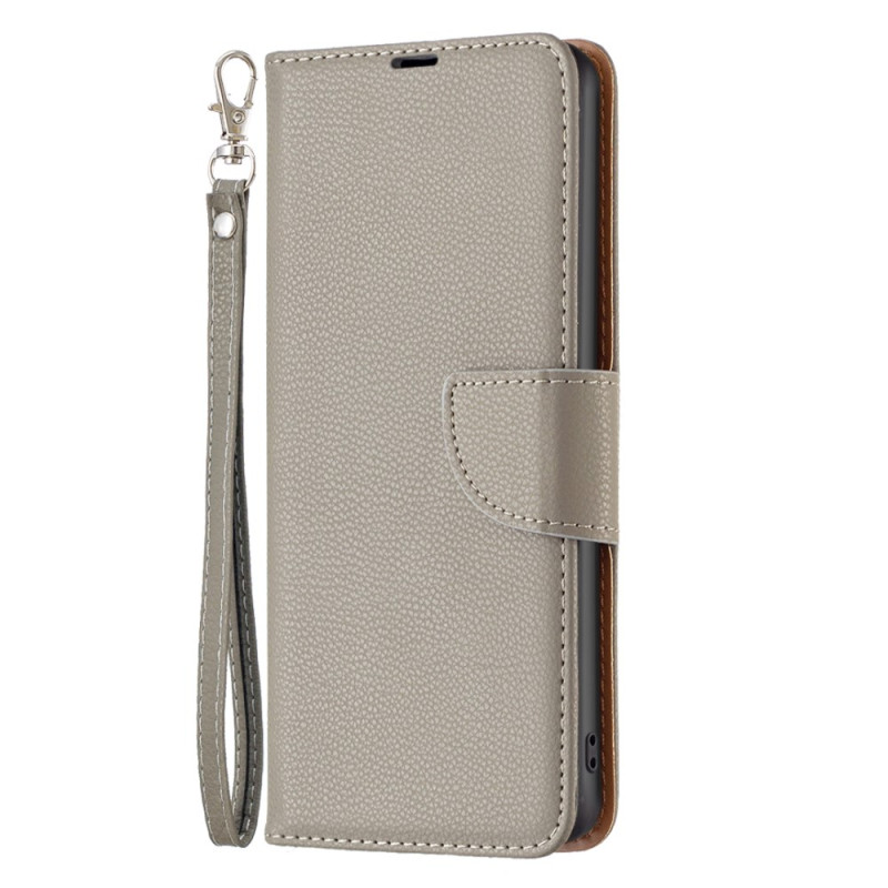 Samsung Galaxy A15 5G / A15 Style Leder Litchi Tasche mit Trageriemen