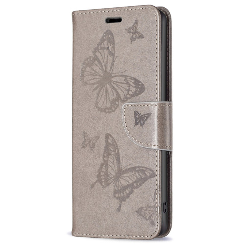 Samsung Galaxy A15 Tasche Schmetterlingsmotiv mit Riemen