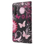 Huawei P20 Pro Hülle Schmetterlinge und Blumen