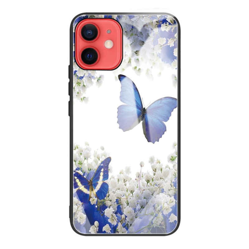 iPhone 11 Hülle aus gehärtetem Glas Schmetterlinge und Blumen