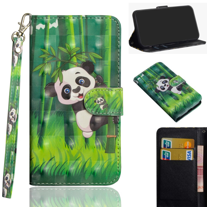 iPhone 11 Panda Bambus Tasche mit Riemen