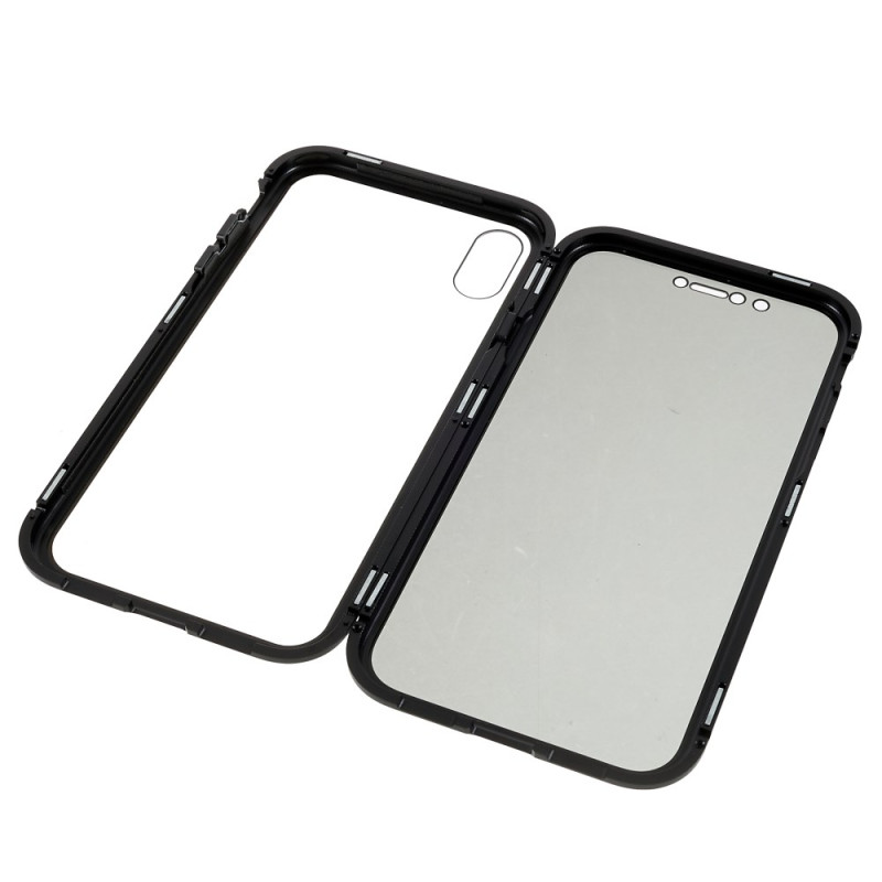 iPhone XR Cover Vollständiger Schutz aus gehärtetem Glas und magnetischem Rahmen