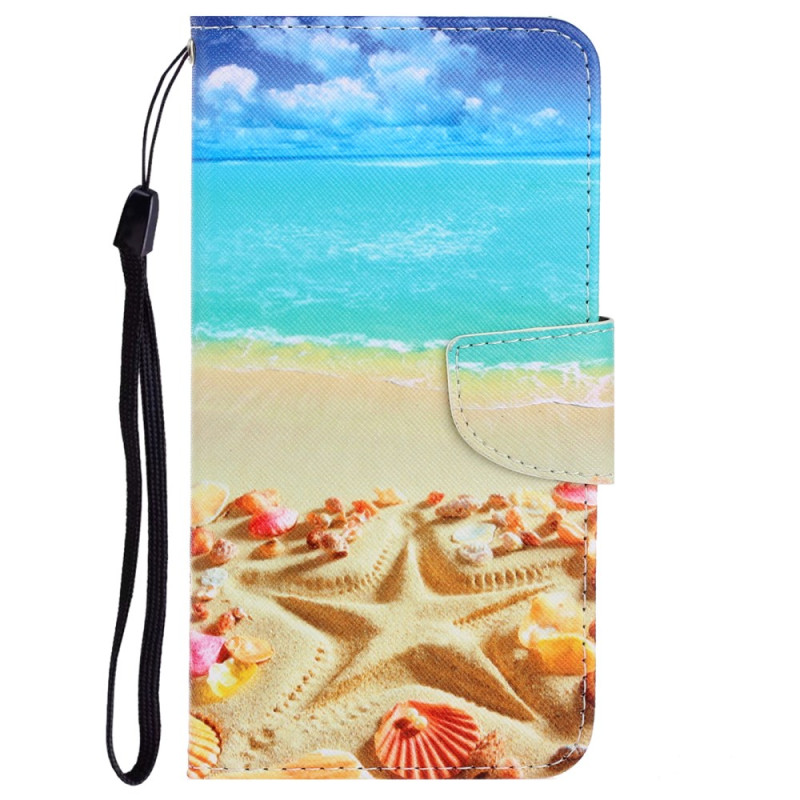 iPhone XR Hülle Sand und Muscheln mit Riemen