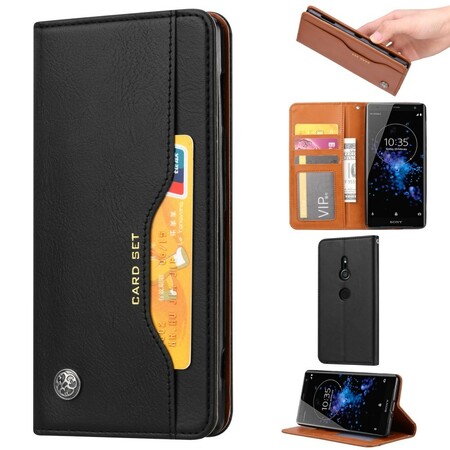 Flip Cover Sony Xperia XZ2 Kunstleder Kartenhalter