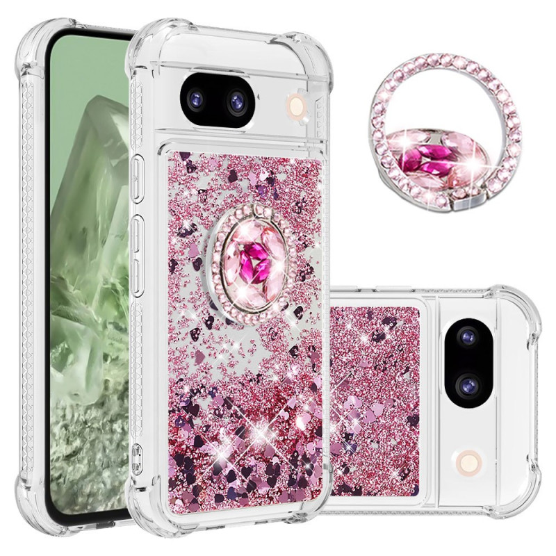 Cover Google Pixel 8A Glitter Ring-Halterung