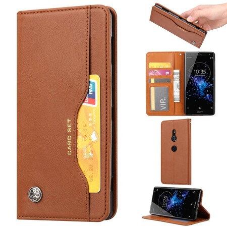 Flip Cover Sony Xperia XZ2 Kunstleder Kartenhalter